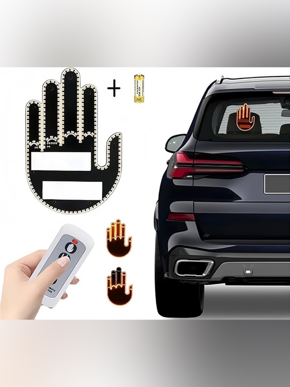 Fun Gesture LED Hand Light for Cars or Windows - Picture 4 of 7
